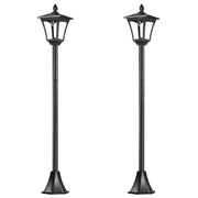 Set of 2 1.6M Solar Post Lights Dimmable LED Lanterns for Garden Pathway by Outsunny