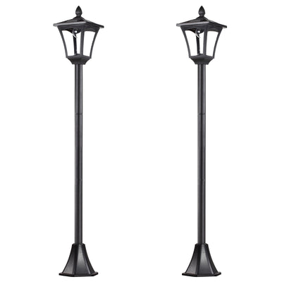 Set of 2 1.6M Solar Post Lights Dimmable LED Lanterns for Garden Pathway by Outsunny