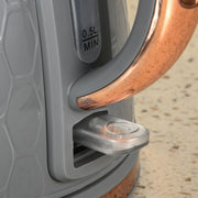 Fast Boil Kettle and 4 Slice Toaster Set with 7 Browning Levels and Crumb Tray Grey