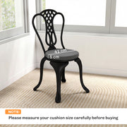 Outdoor Round Seat Cushions Set of 4 for Garden Chairs Fire Retardant Water Resistant Dark Grey Outsunny