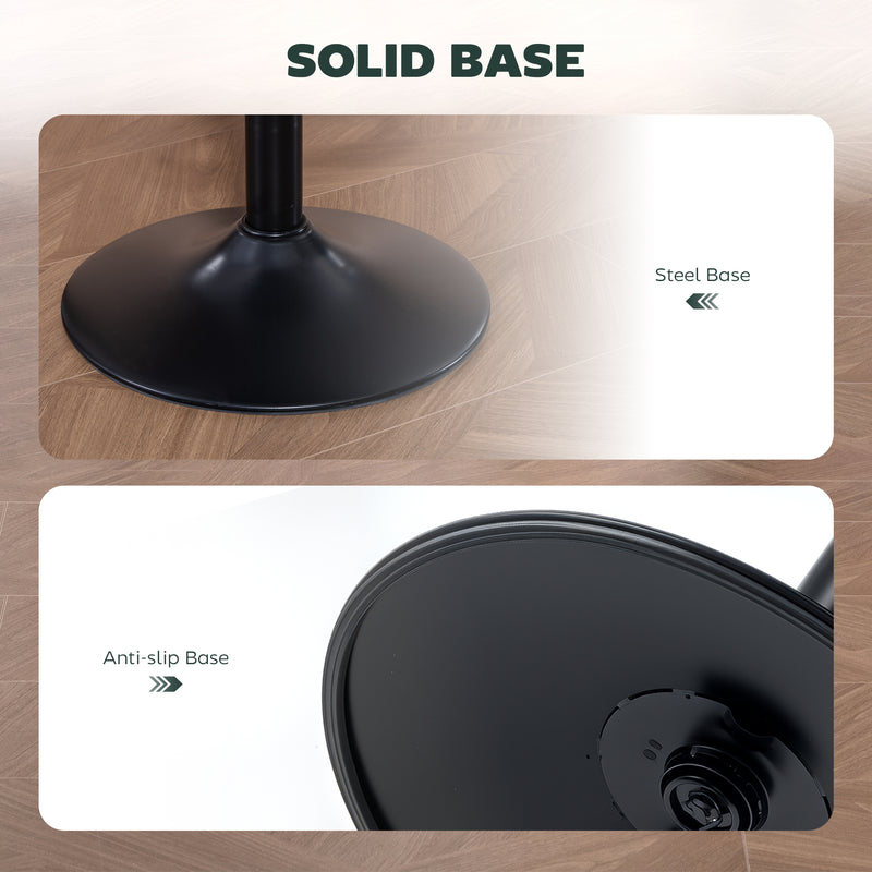 Set of 2 Adjustable Faux Leather Swivel Bar Stools with Footrest for Kitchen Island Dark Green