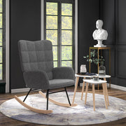 Rocking Chair and Nesting Side Tables Set for Relaxing and Organised Living Spaces White Homcom