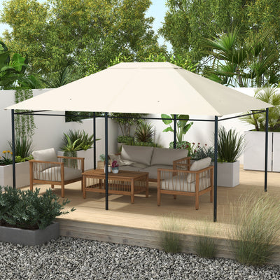 3 x 4m Gazebo Canopy Roof Replacement Top Cover Ideal for Outdoor Use Cream White AOSOM