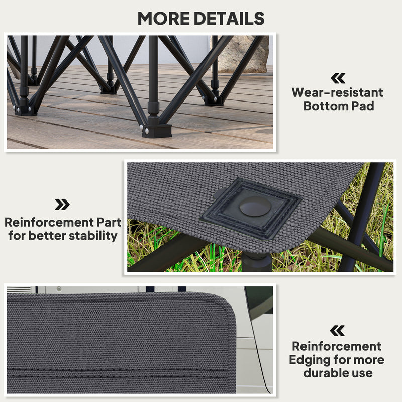 Folding 6 Seater Outdoor Bench for Instant Group Seating with Carry Case Charcoal Grey