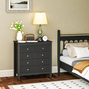 Black Chest of Bedroom Drawers With Gold Legs Elegant Bedroom Storage by HOMCOM