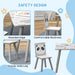 Grey Kids Table and Chair Set with 2 Chairs for Ages 3-8 Years by ZONEKIZ