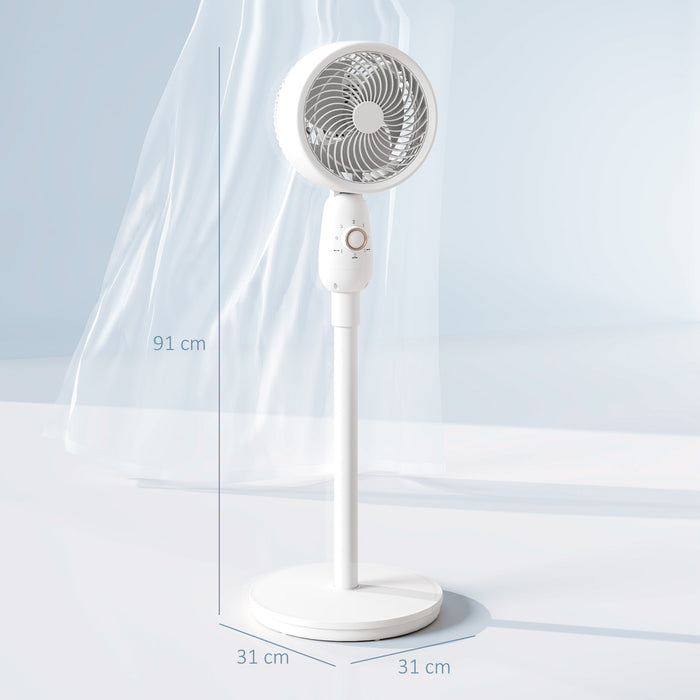 12 Inch Powerful Pedestal Fan With 3 Speeds and Oscillating Function for Home and Office by HOMCOM