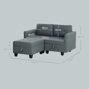 Dark Grey L Shaped Modular Storage Sofa Space Saving Design by HOMCOM