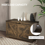 100L Storage Trunk with Safety Hinges Ideal for Home Organisation Rustic Brown 80x40x45 cm
