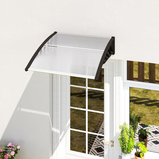 Clear Front Door Canopy Shelter Awning for Porch and Window Provides Rain & UV Shelter 103x97cm