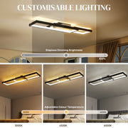 Modern Dimmable LED Ceiling Light With Remote And Wall Control For Lounge Or Bedroom Black AOSOM