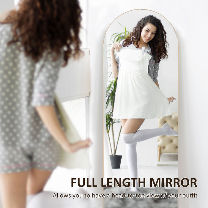Gold Arched Full Length Mirror 150cm Elegant Home Decor by HOMCOM