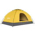 2 Person Camping Tent with Mesh Windows for Easy Setup and Extra Space Yellow