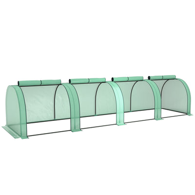 Mini Polytunnel Greenhouse With Zipped Doors And Steel Frame For Garden Growing Green