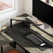 L Shaped Industrial Multi Work Desk For Home Office Charcoal Grey by HOMCOM