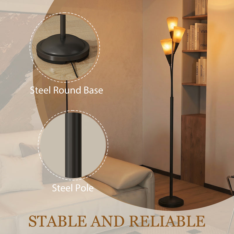 Floor Lamp with Foot Switch for Easy Room Lighting and Wide Coverage White Black