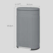 Grey 30L Metal Kitchen Bin with Soft Close Lid by HOMCOM