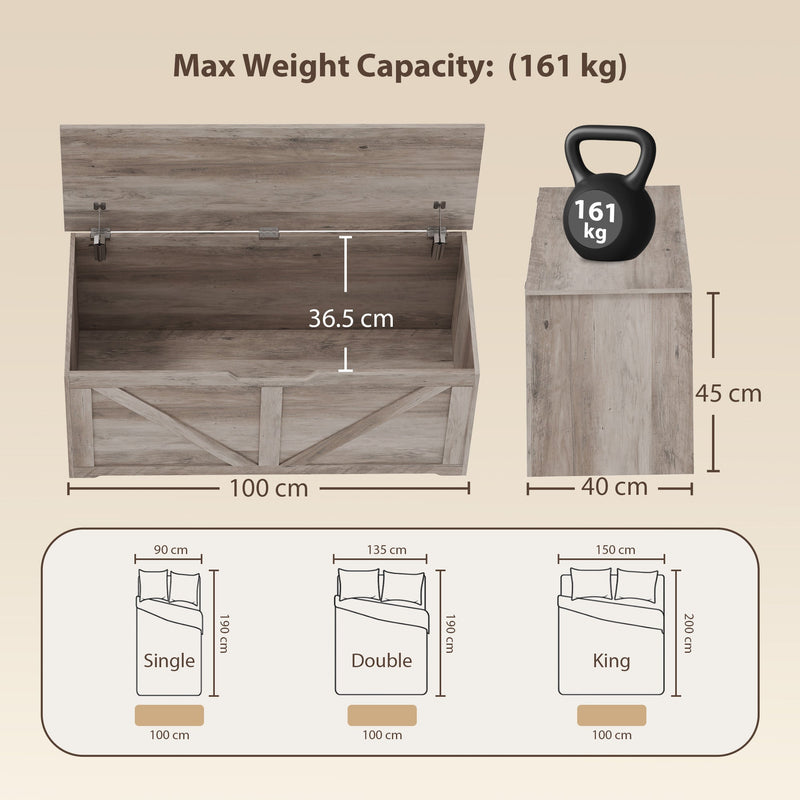 Storage bench 127L - Grey