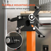 Engine Stand with 360° Rotating Head for Safe Home Garage Repairs Orange Black AOSOM