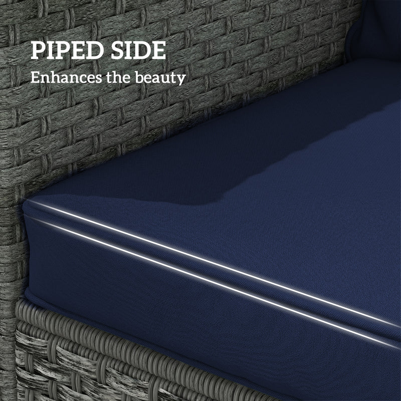 Outdoor Chair Cushion Set with Thick Padding and Washable Covers Dark Blue