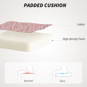 Plush Armless Swivel Office Chair with Adjustable Height for Home or Vanity Use, Pink