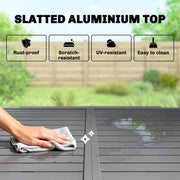 Extendable Garden Dining Table for 4 to 8 People Weatherproof Aluminium Dark Grey Outsunny