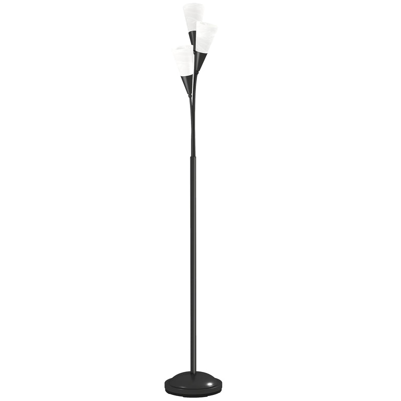 Floor Lamp with Foot Switch for Easy Room Lighting and Wide Coverage White Black