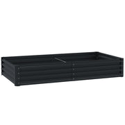 Raised Garden Bed 180 x 90cm Metal Planter Box Ideal for Vegetables and Herbs Grey AOSOM