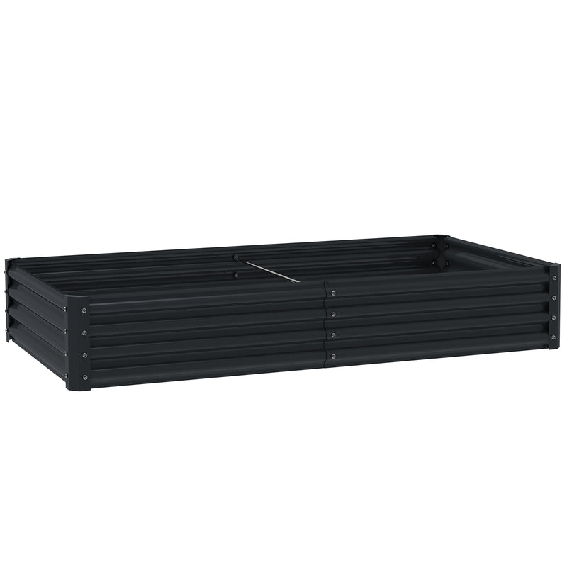 Raised Garden Bed 180 x 90cm Metal Planter Box Ideal for Vegetables and Herbs Grey AOSOM