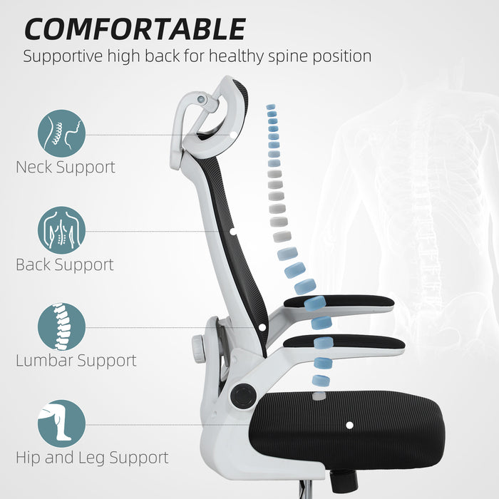 Black Adjustable Swivel Office Chair with Padded Seat by HOMCOM