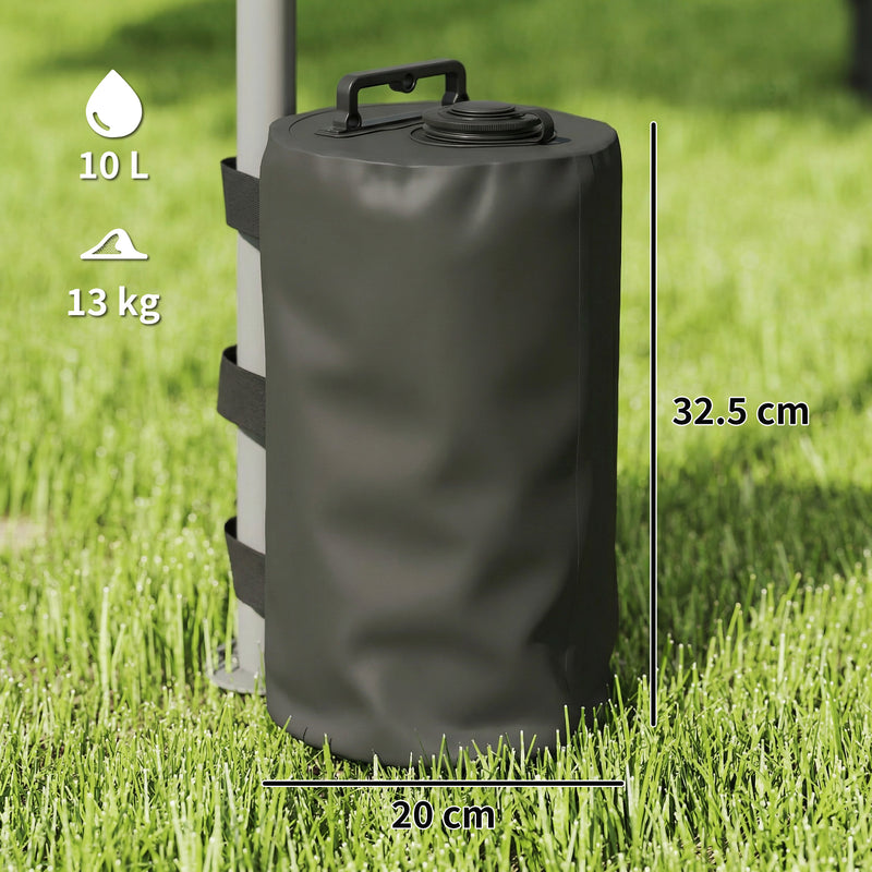 Gazebo Weight Bags Set of 4 for Secure Outdoor Shelter with Easy Fill and Carry Black