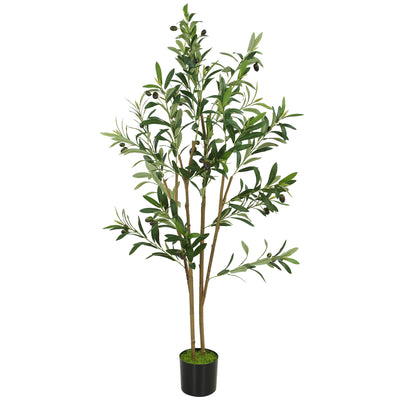 Artificial Olive Tree 120 cm Maintenance Free Greenery for Home or Office Green Homcom