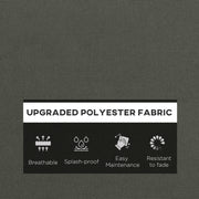 Charcoal Grey Seat and Back Cushion Set for Garden Chairs with Thick Padded Support