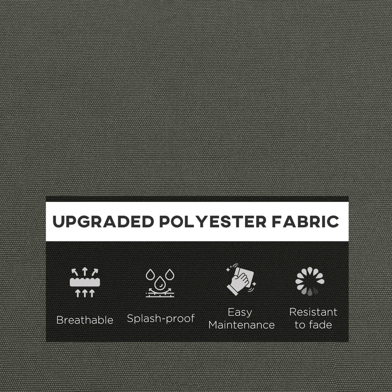 Charcoal Grey Seat and Back Cushion Set for Garden Chairs with Thick Padded Support