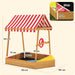 Wooden Kids Sandpit Boat Style with Canopy 4 Seats Rudder and Bottom Liner by AIYAPLAY