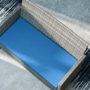 Sky Blue Garden Seat Cushion Pads Set of 3 for Rattan Furniture by Outsunny