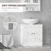 White Under Sink Bathroom Cabinet With Adjustable Shelf and Open Storage by HOMCOM