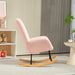 Pink Teddy Fleece Rocking Chair Soft and Comfortable Accent Seat by HOMCOM
