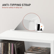 White 260 CD Storage Unit Slim Tall Media Tower Shelf for Home or Office