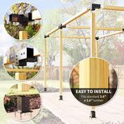Pergola and Gazebo Bracket Kit for Easy DIY Garden Structures Metal Black AOSOM