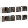 Wall Mounted Media Storage Rack Set Holds 84 CDs or 56 DVDs 4 Cube Shelves White