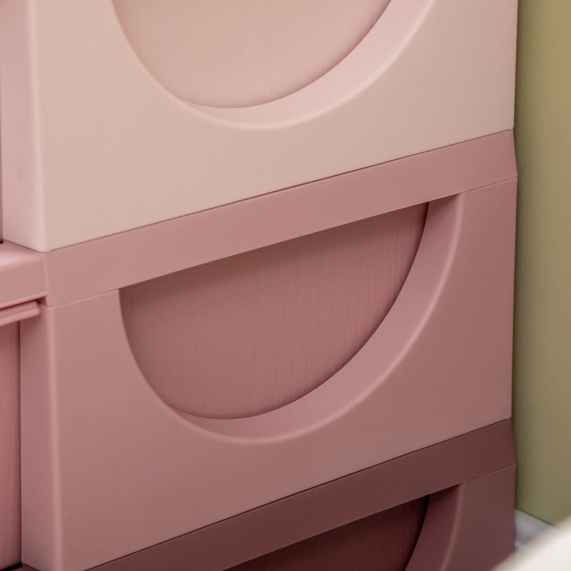 Kids Storage Unit with Six Fabric Drawers Ideal for Toys and Books Organisation, Pink