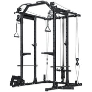 Cable Crossover Machine with Lat Pull Down for Full Body Strength Training Grey AOSOM