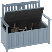 Grey Wooden Two Seater Garden Storage Bench with Lid by Outsunny