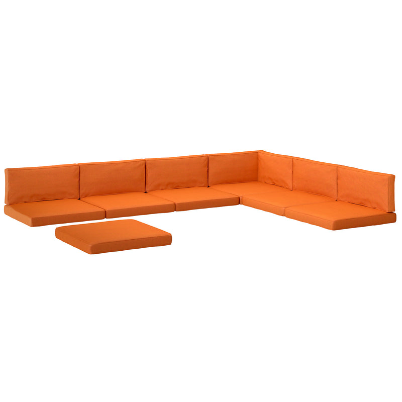 Rattan Furniture Replacement Cushion Set for 7 Seat Garden or Dining Set Orange