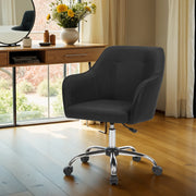 Cotton Linen Fabric Accent Office Chair for Home Study with Padded Seat by Songmics