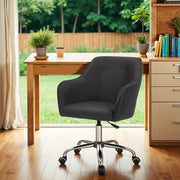 Cotton Linen Fabric Accent Office Chair for Home Study with Padded Seat by Songmics