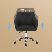 Cotton Linen Fabric Accent Office Chair for Home Study with Padded Seat by Songmics