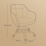 Cotton Linen Fabric Accent Office Chair for Home Study with Padded Seat by Songmics