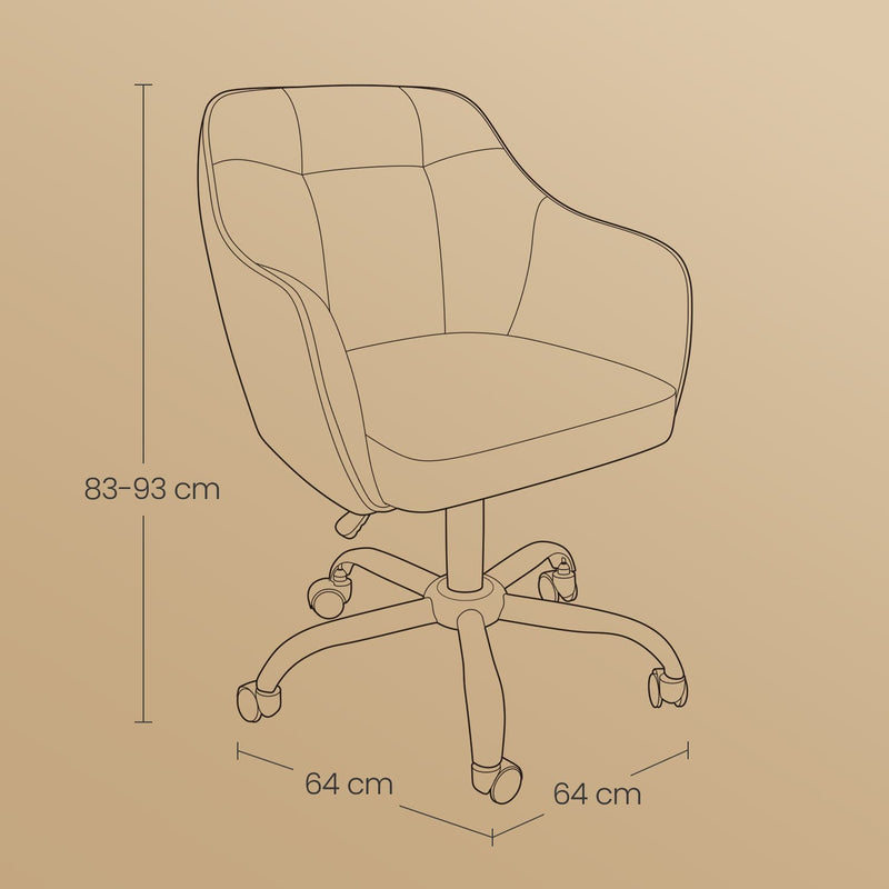 Cotton Linen Fabric Accent Office Chair for Home Study with Padded Seat by Songmics